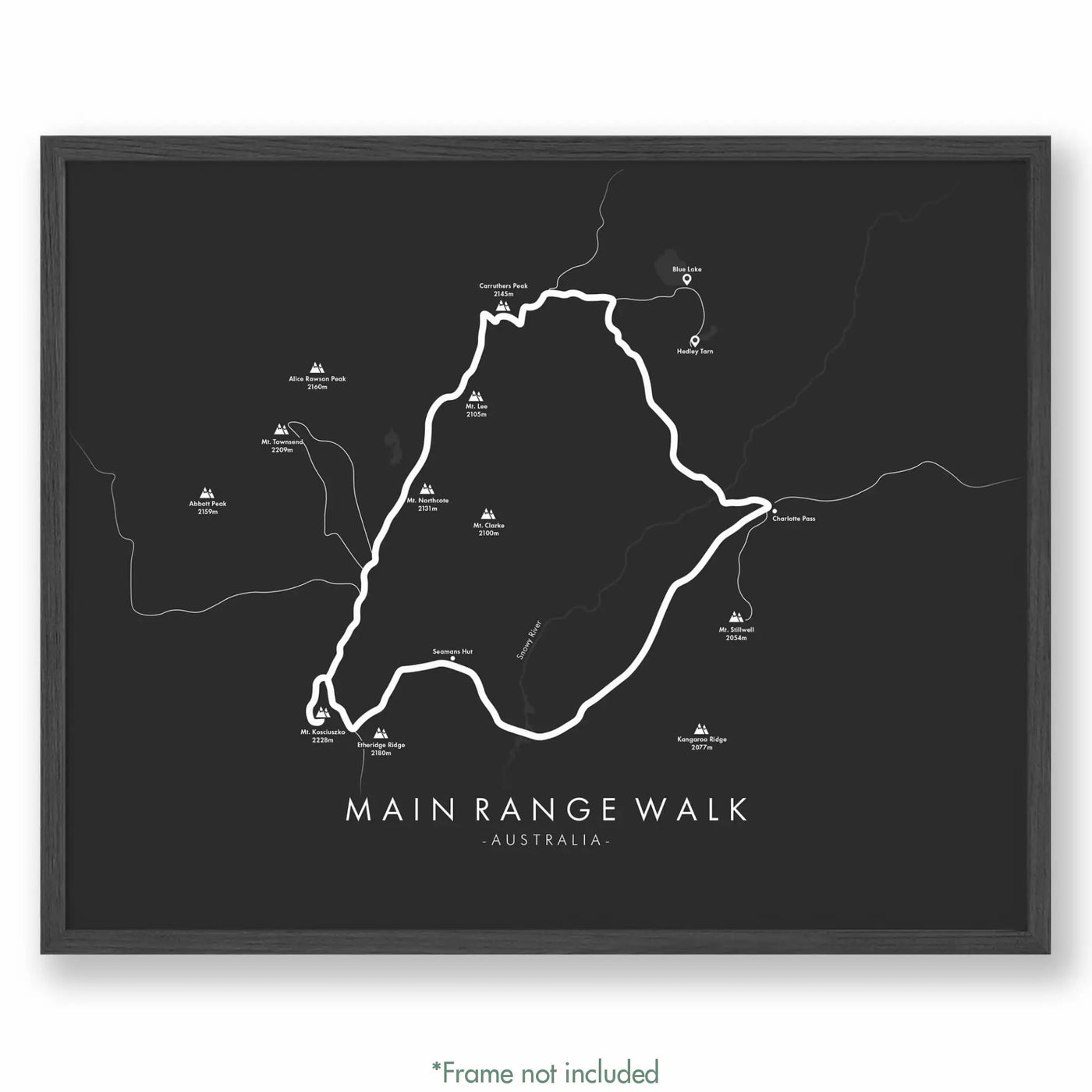 Trail Poster of Main Range Walk - Grey
