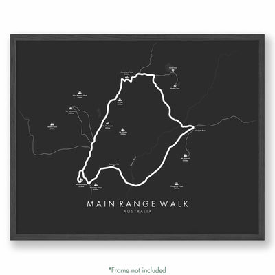 Trail Poster of Main Range Walk - Grey