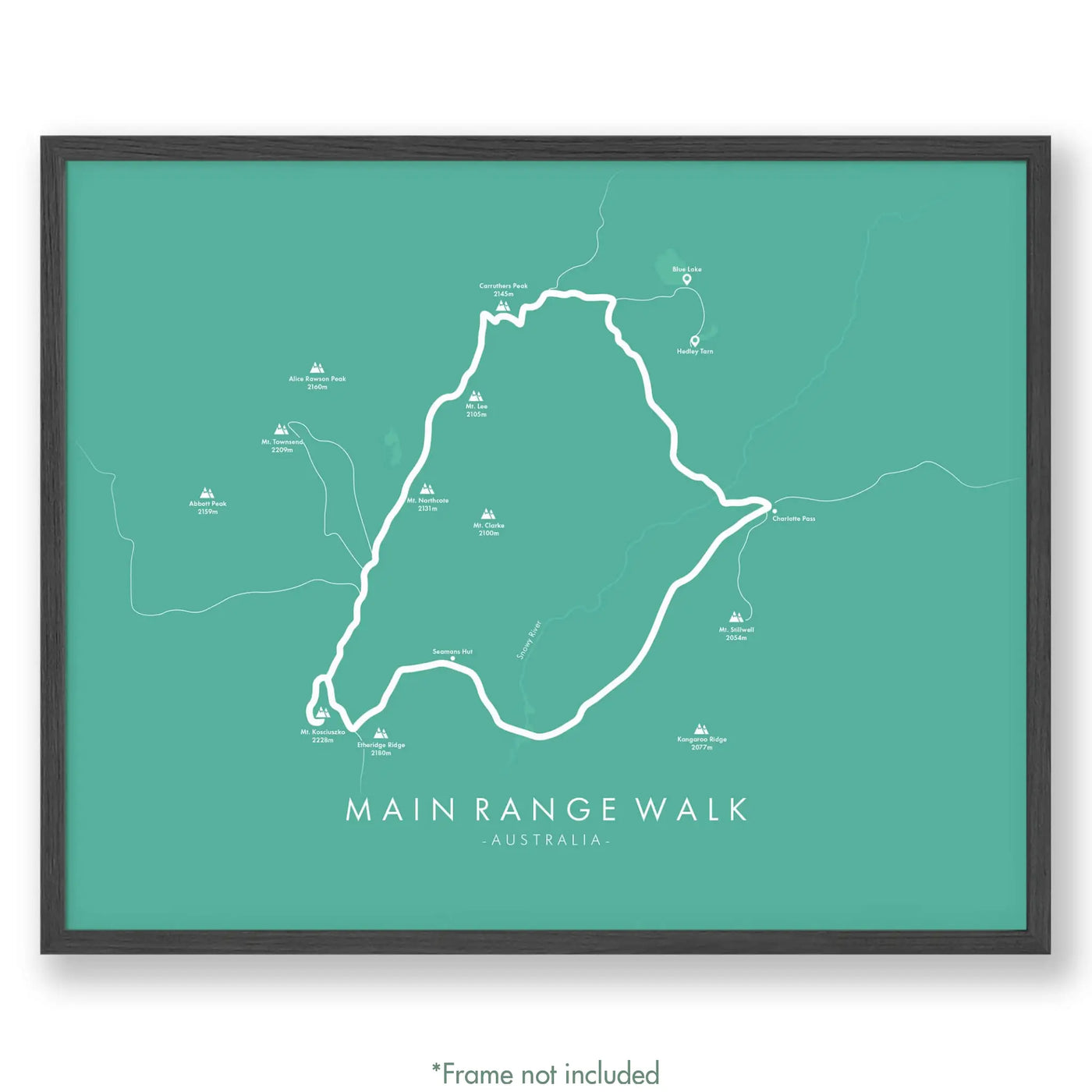 Trail Poster of Main Range Walk - Teal