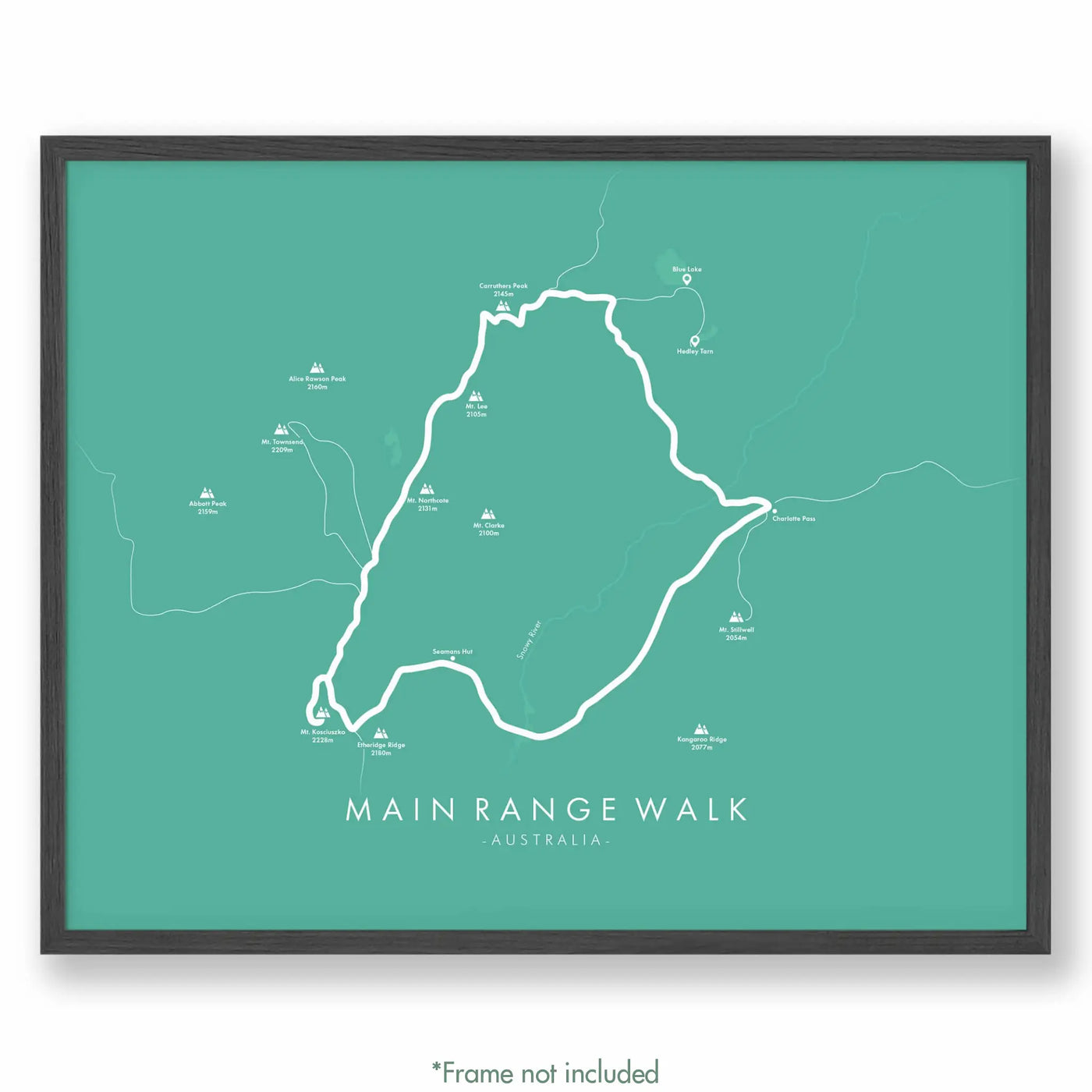 Trail Poster of Main Range Walk - Teal