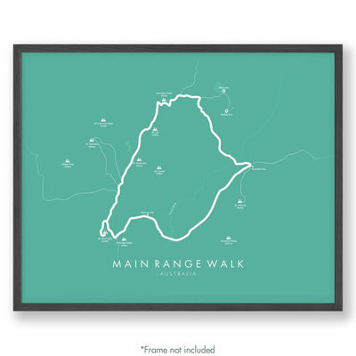 Trail Poster of Main Range Walk - Teal
