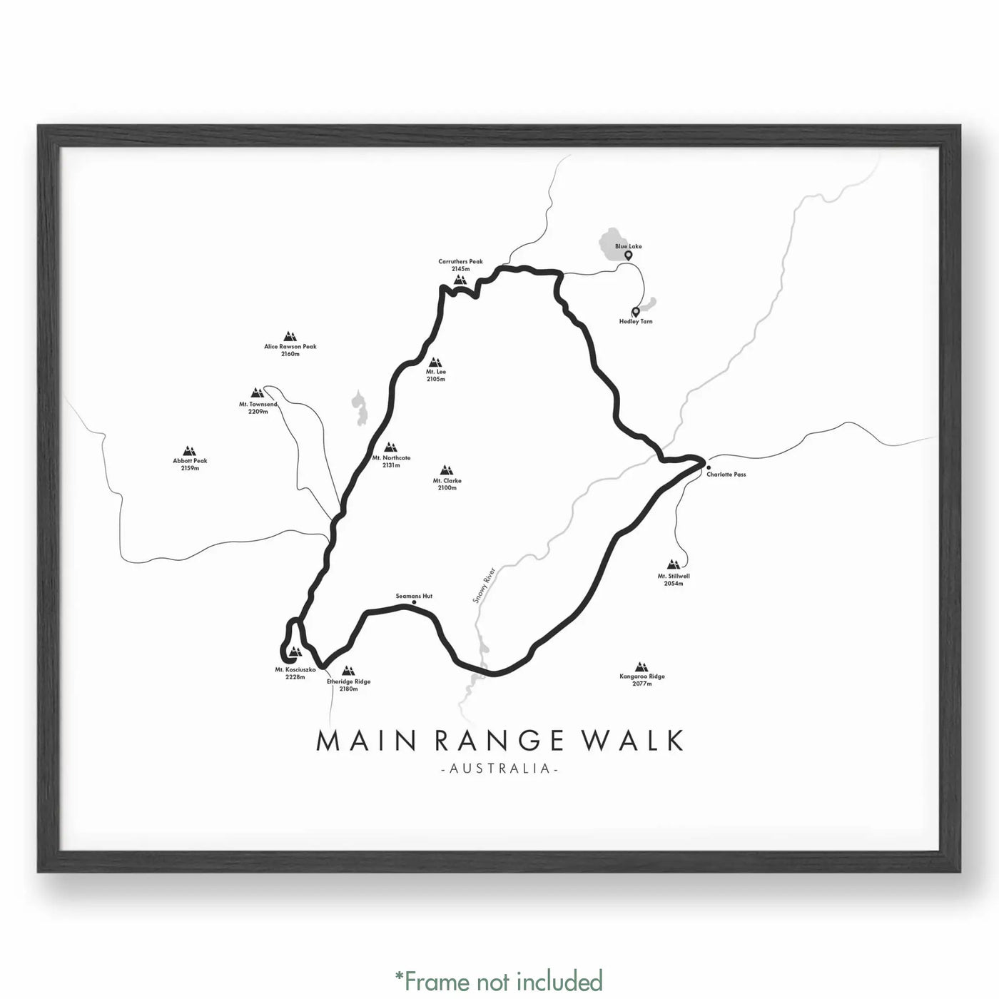 Trail Poster of Main Range Walk - White