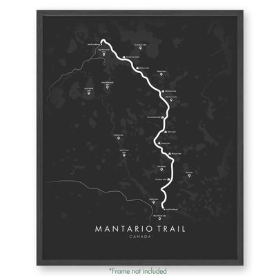 Trail Poster of Mantario Trail - Grey