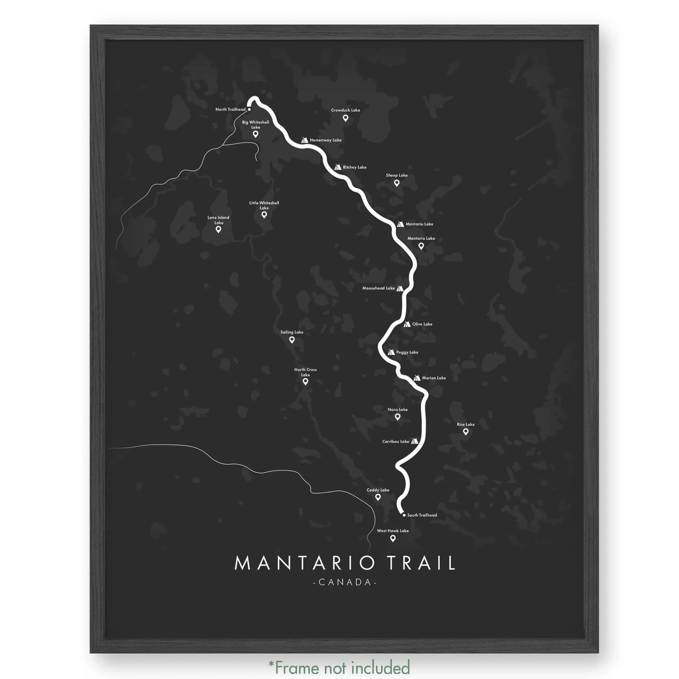 Trail Poster of Mantario Trail - Grey