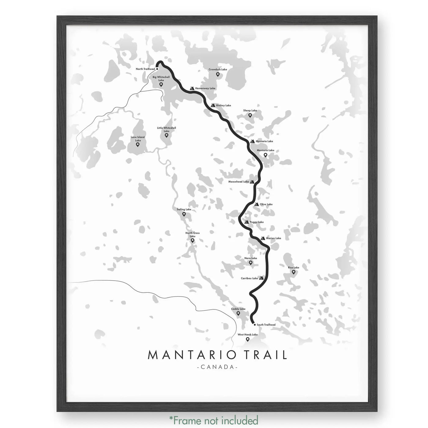 Trail Poster of Mantario Trail - White