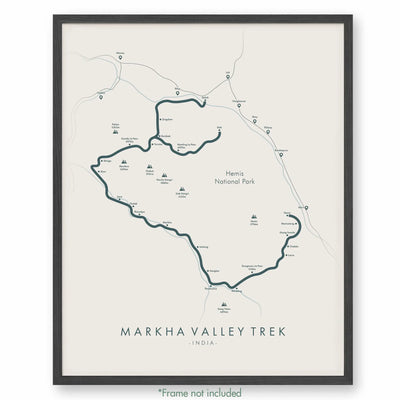 Trail Poster of Markha Valley Trek - Beige