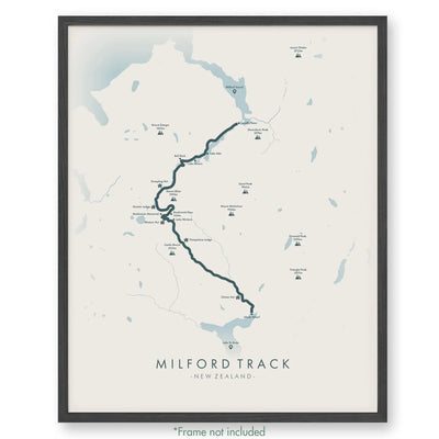 Trail Poster of Milford Track - Beige