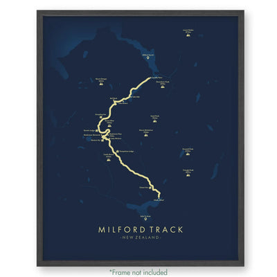 Trail Poster of Milford Track - Blue