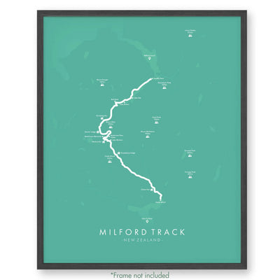 Trail Poster of Milford Track - Teal