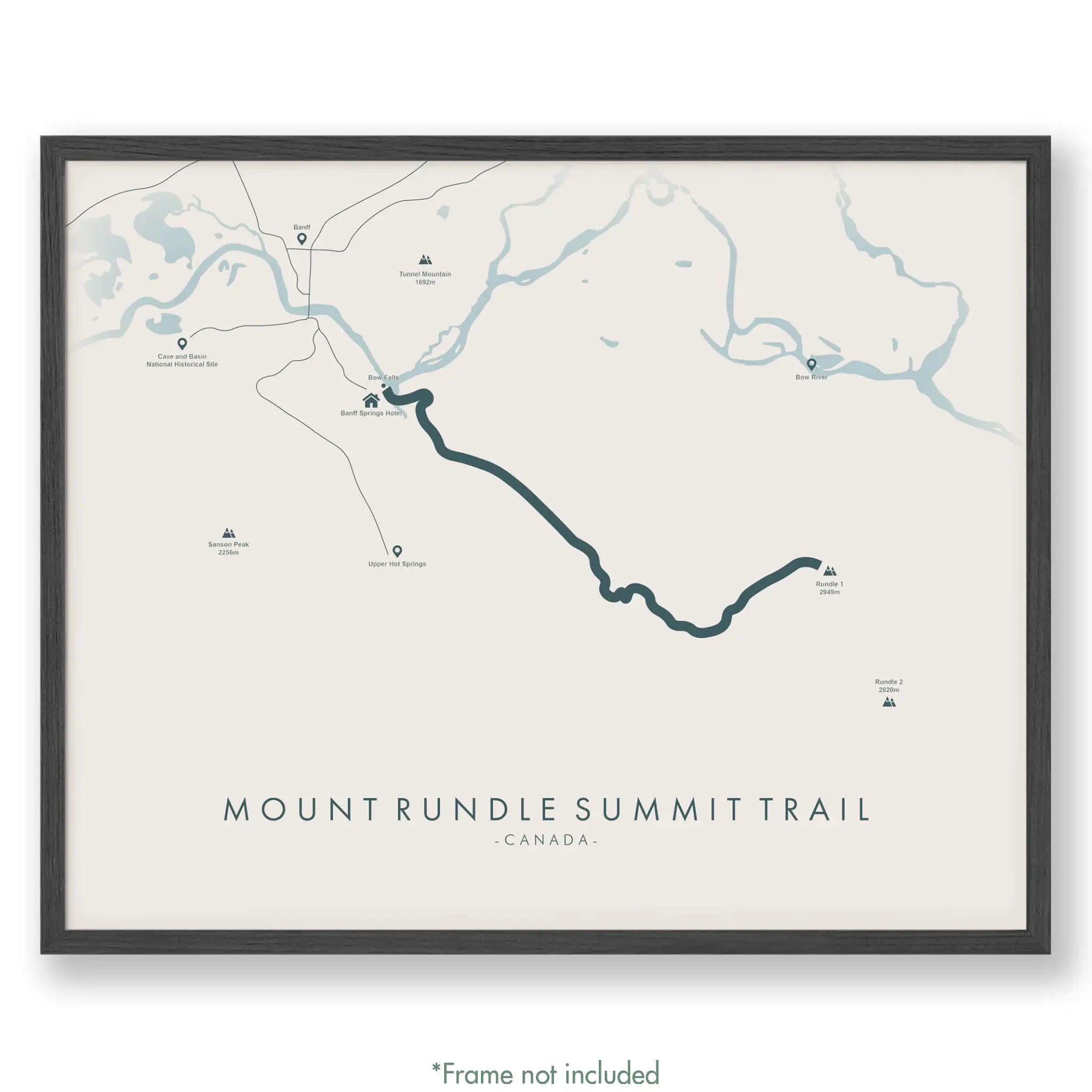 Mount Rundle Summit Trail Map | Mount Rundle Summit Trail Poster | Tell ...