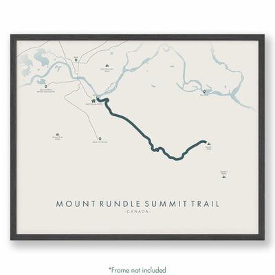 Trail Poster of Mount Rundle Summit Trail - Beige