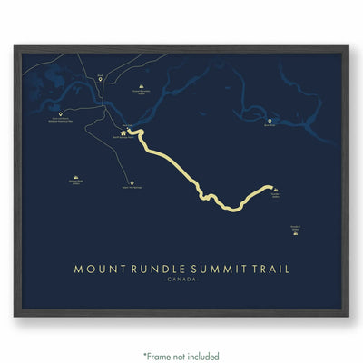 Trail Poster of Mount Rundle Summit Trail - Blue