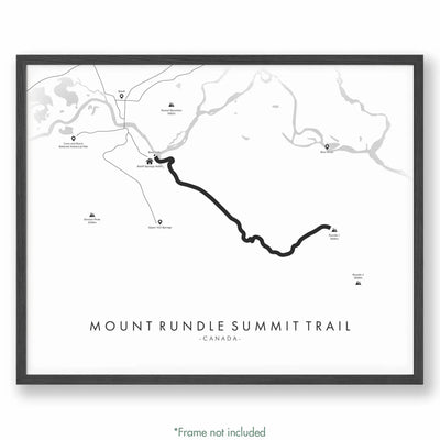 Trail Poster of Mount Rundle Summit Trail - White