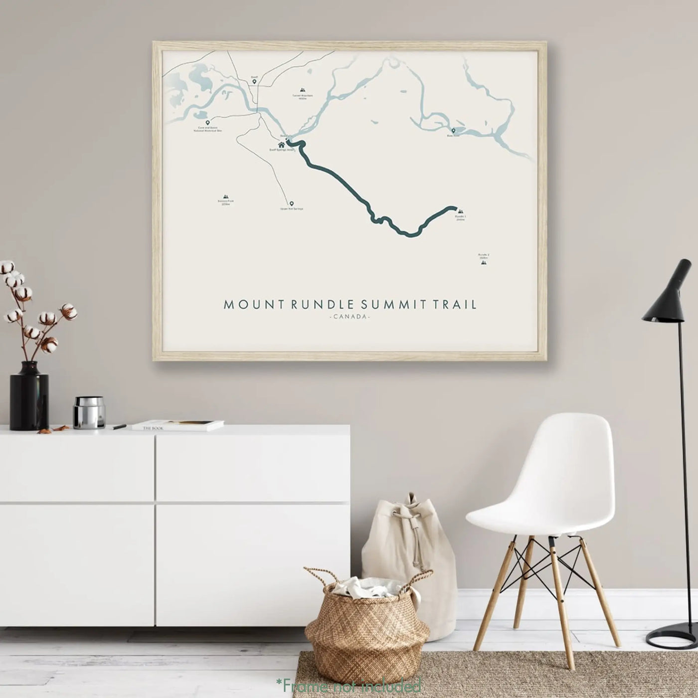 Trail Poster of Mount Rundle Summit Trail - Beige Mockup