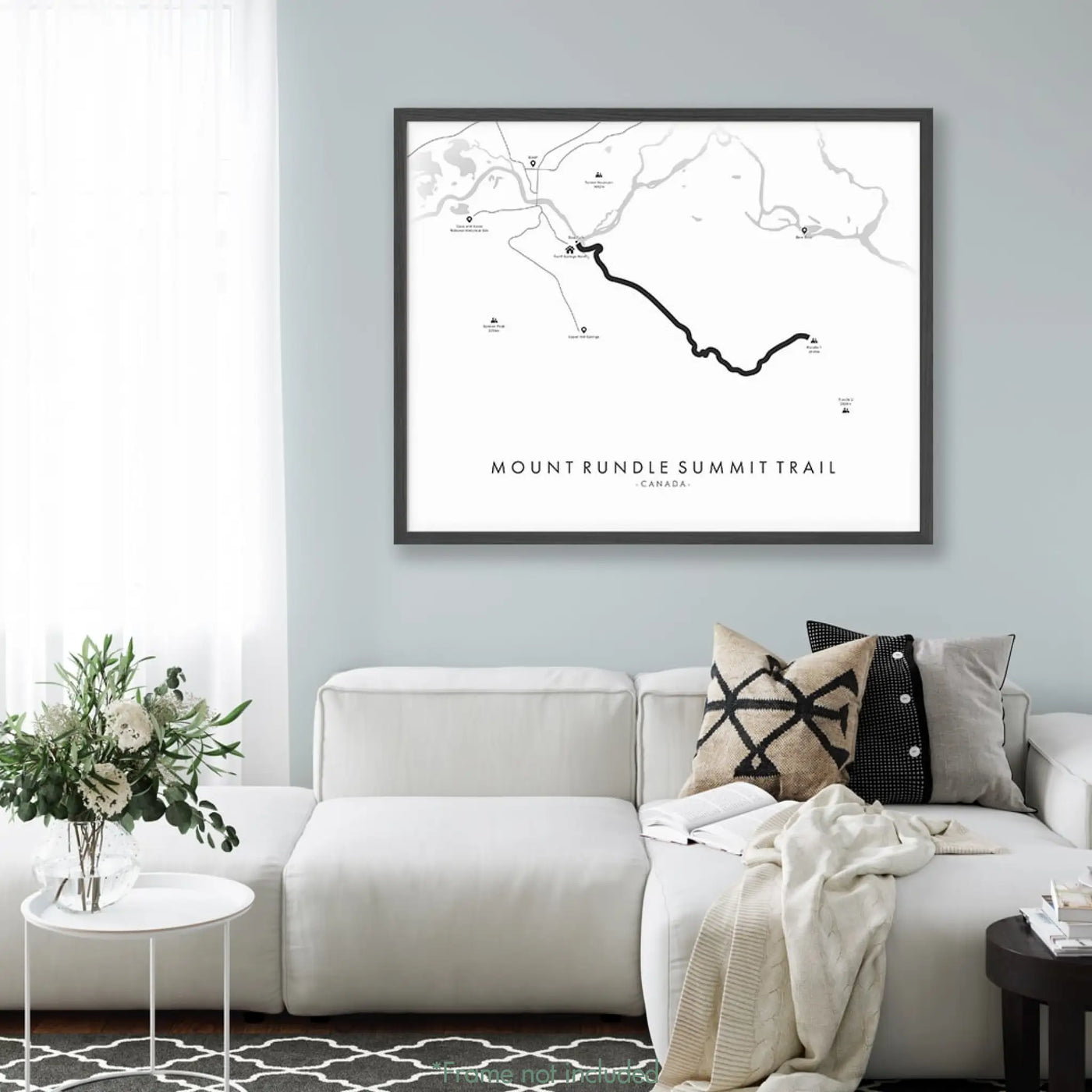 Trail Poster of Mount Rundle Summit Trail - White Mockup