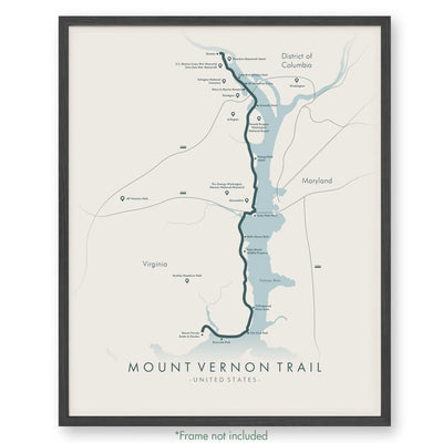 Trail Poster of Mount Vernon Trail - Beige