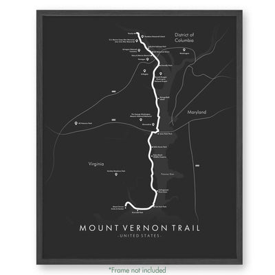 Trail Poster of Mount Vernon Trail - Grey