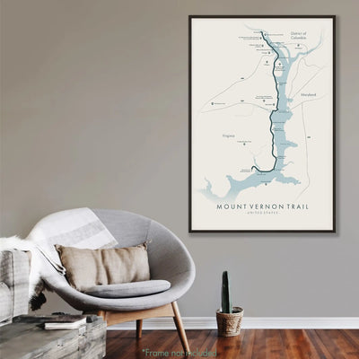 Trail Poster of Mount Vernon Trail - Beige Mockup
