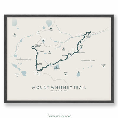 Trail Poster of Mount Whitney Trail - Beige