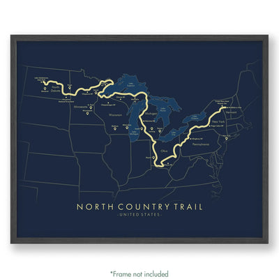 Trail Poster of North Country National Scenic Trail - Blue