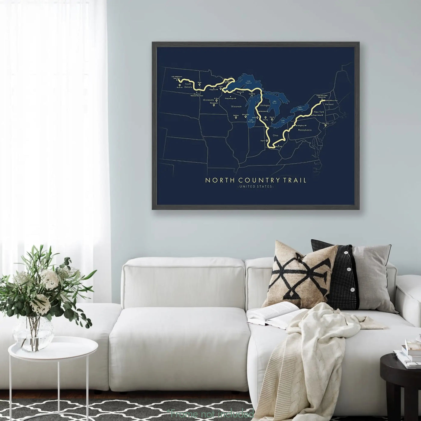 Trail Poster of North Country National Scenic Trail - Blue Mockup