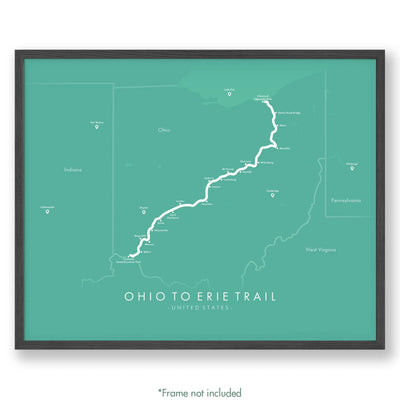 Trail Poster of Ohio to Erie Trail - Teal
