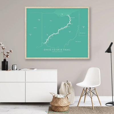 Trail Poster of Ohio to Erie Trail - Teal Mockup