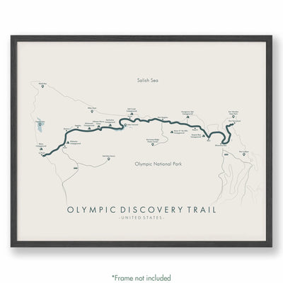 Trail Poster of Olympic Discovery Trail - Beige