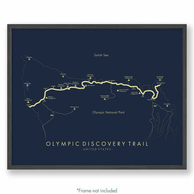 Trail Poster of Olympic Discovery Trail - Blue