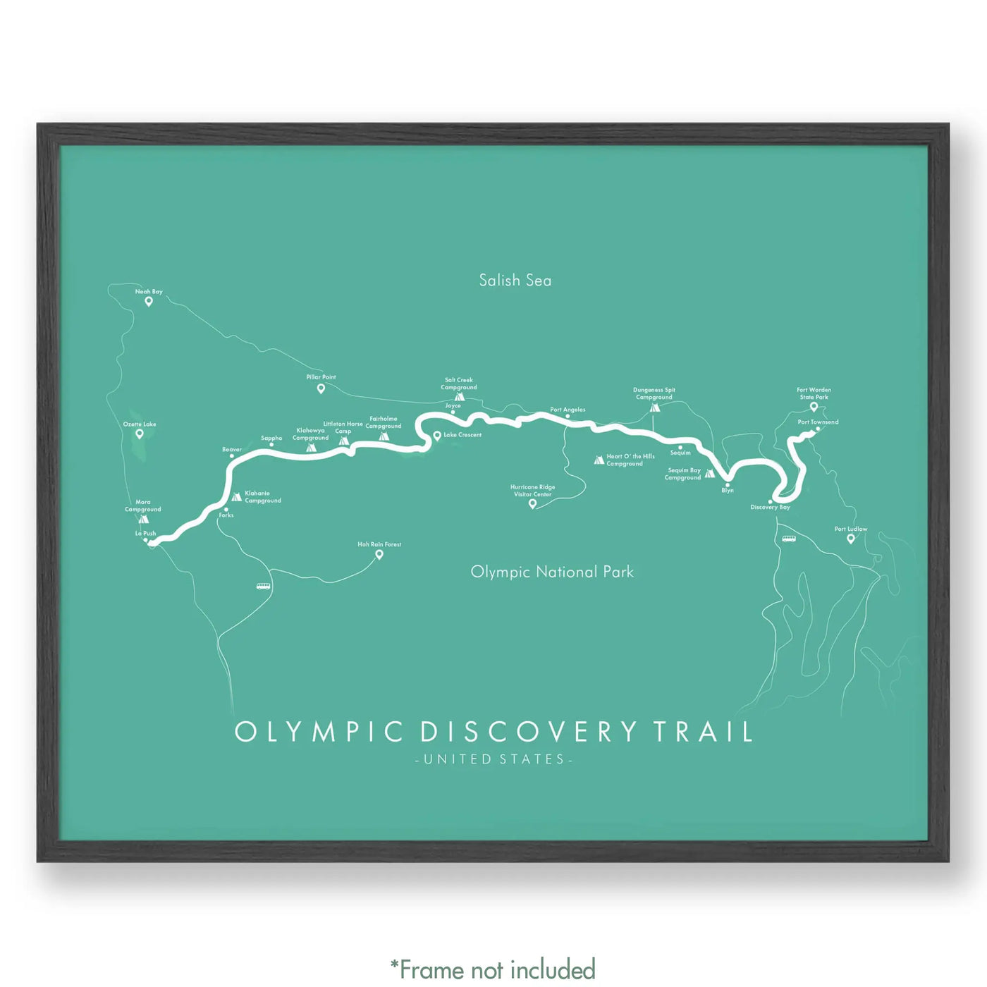 Trail Poster of Olympic Discovery Trail - Teal