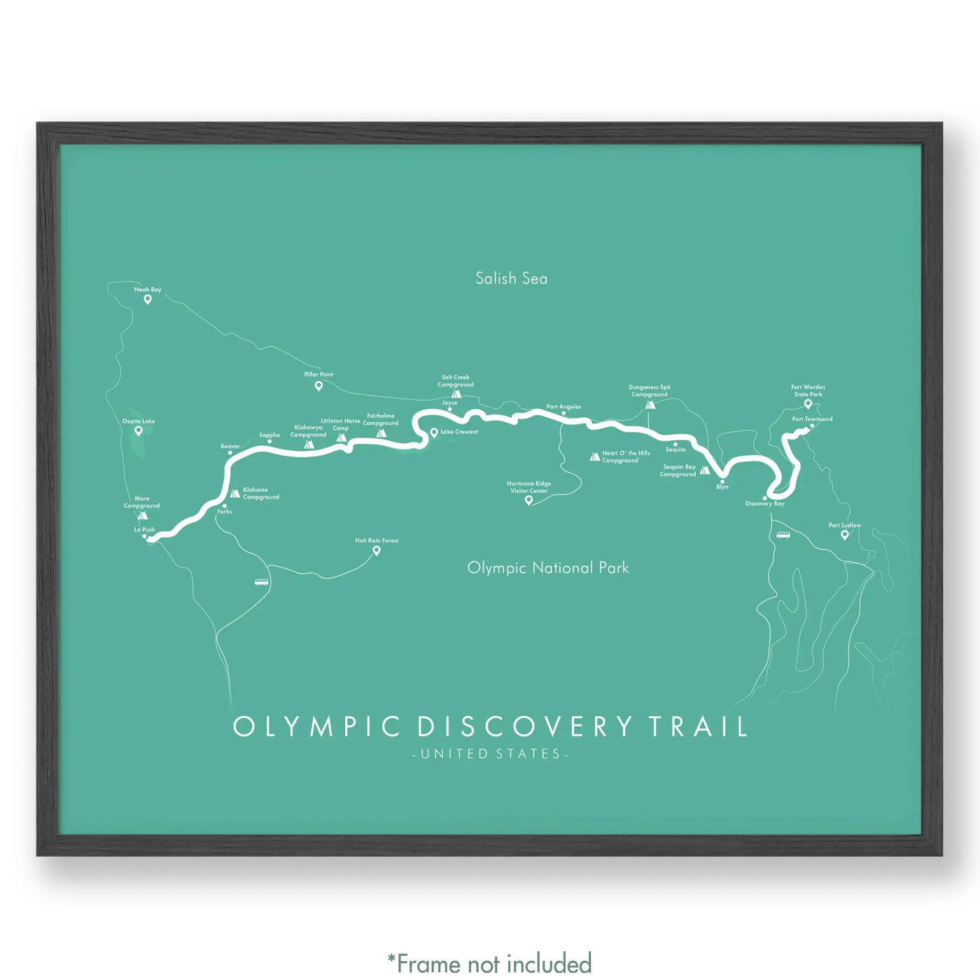 Trail Poster of Olympic Discovery Trail - Teal