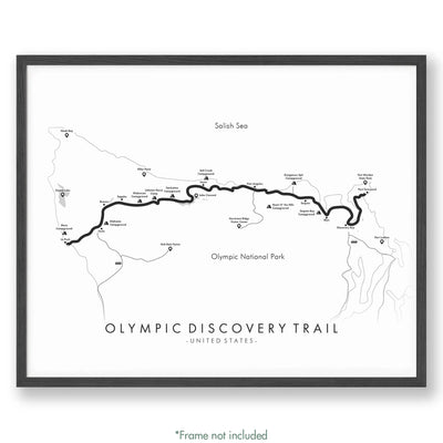 Trail Poster of Olympic Discovery Trail - White