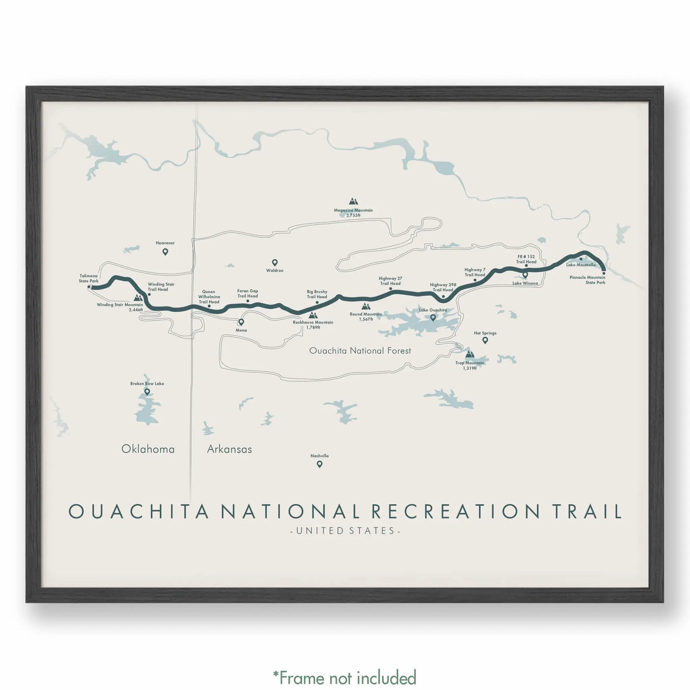 Trail Poster of Ouachita National Recreation Trail - Beige
