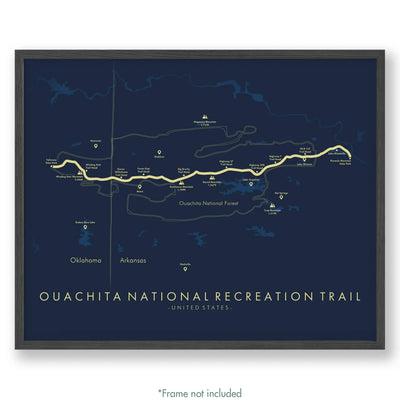 Trail Poster of Ouachita National Recreation Trail - Blue