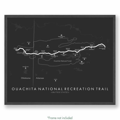 Trail Poster of Ouachita National Recreation Trail - Grey