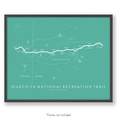 Trail Poster of Ouachita National Recreation Trail - Teal