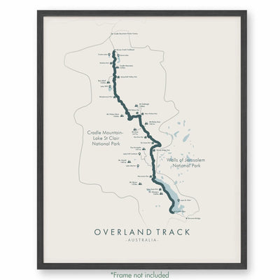 Trail Poster of Overland Track - Beige