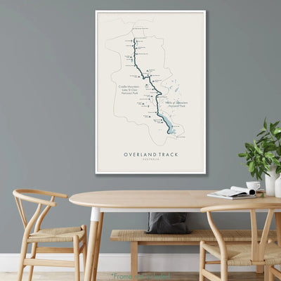 Trail Poster of Overland Track - Beige Mockup