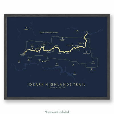 Trail Poster of Ozark Highlands Trail - Blue