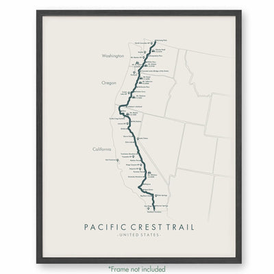 Trail Poster of Pacific Crest Trail - Beige