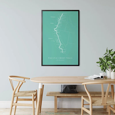 Trail Poster of Pacific Crest Trail - White Mockup
