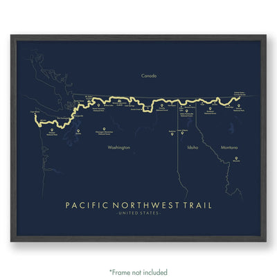 Trail Poster of Pacific Northwest Trail - Blue