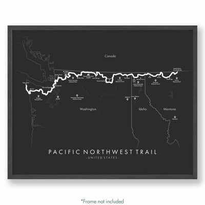 Trail Poster of Pacific Northwest Trail - Grey