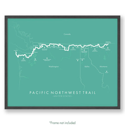 Trail Poster of Pacific Northwest Trail - Teal