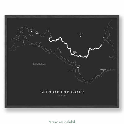 Trail Poster of Path of the Gods - Grey