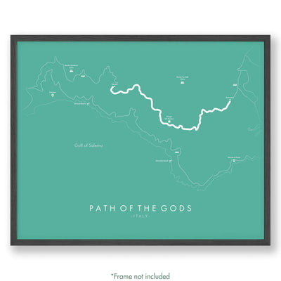 Trail Poster of Path of the Gods - Teal