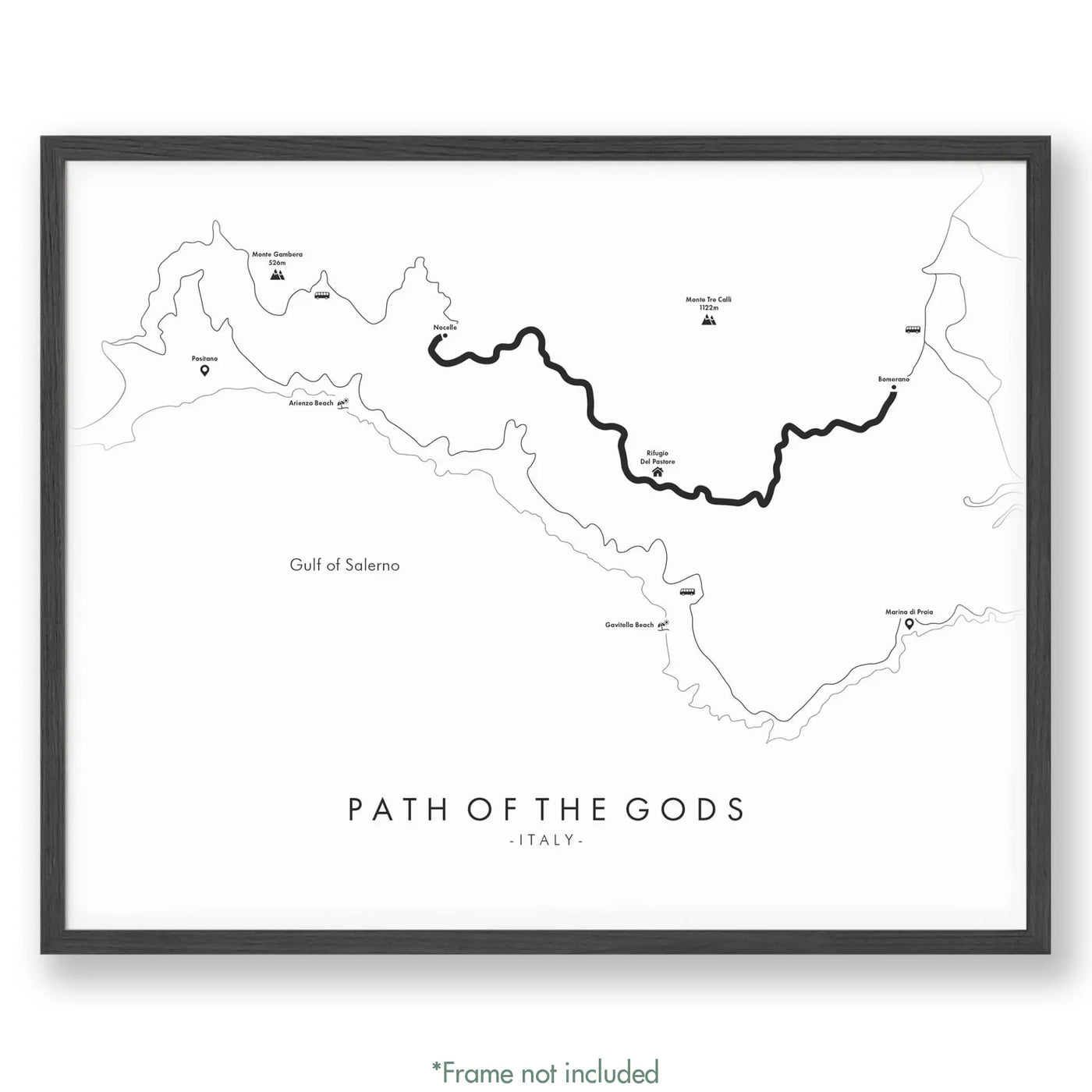 Trail Poster of Path of the Gods - White