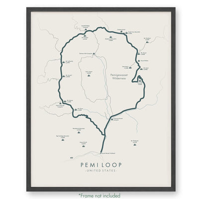 Trail Poster of Pemi Loop - Beige