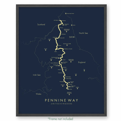 Trail Poster of Pennine Way - Blue