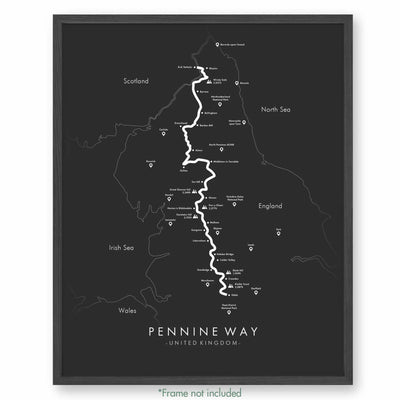 Trail Poster of Pennine Way - Grey